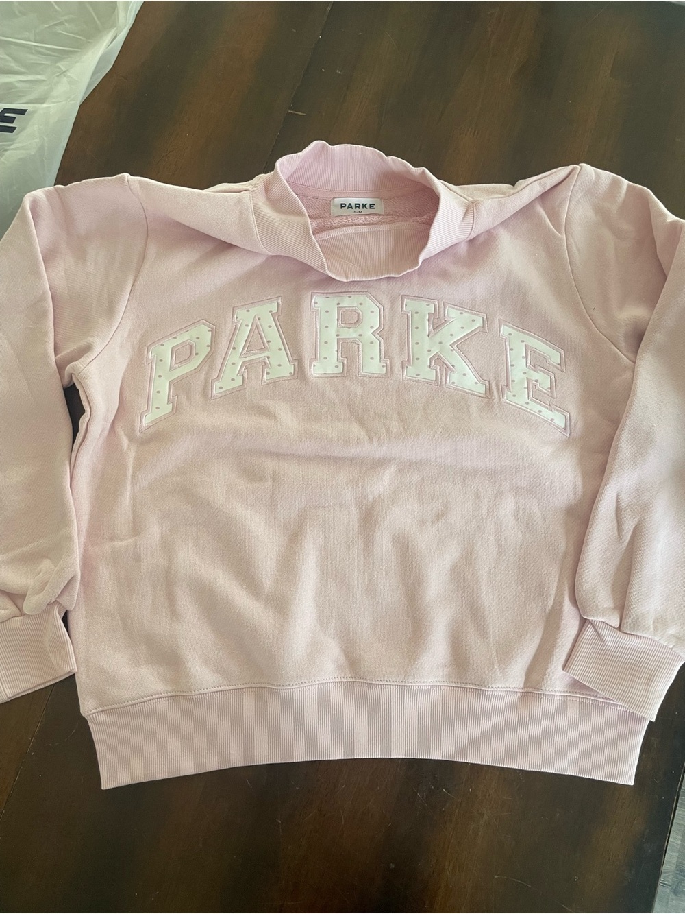 PARKE Sprinkle Polka Dot Letter Varsity Mockneck